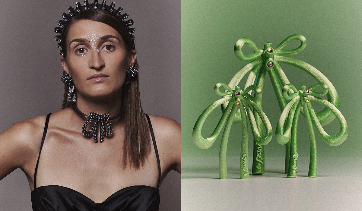 Photography of 3D printed jewellery by Clément Philippe for Roussey's SS23 collection's lookbook