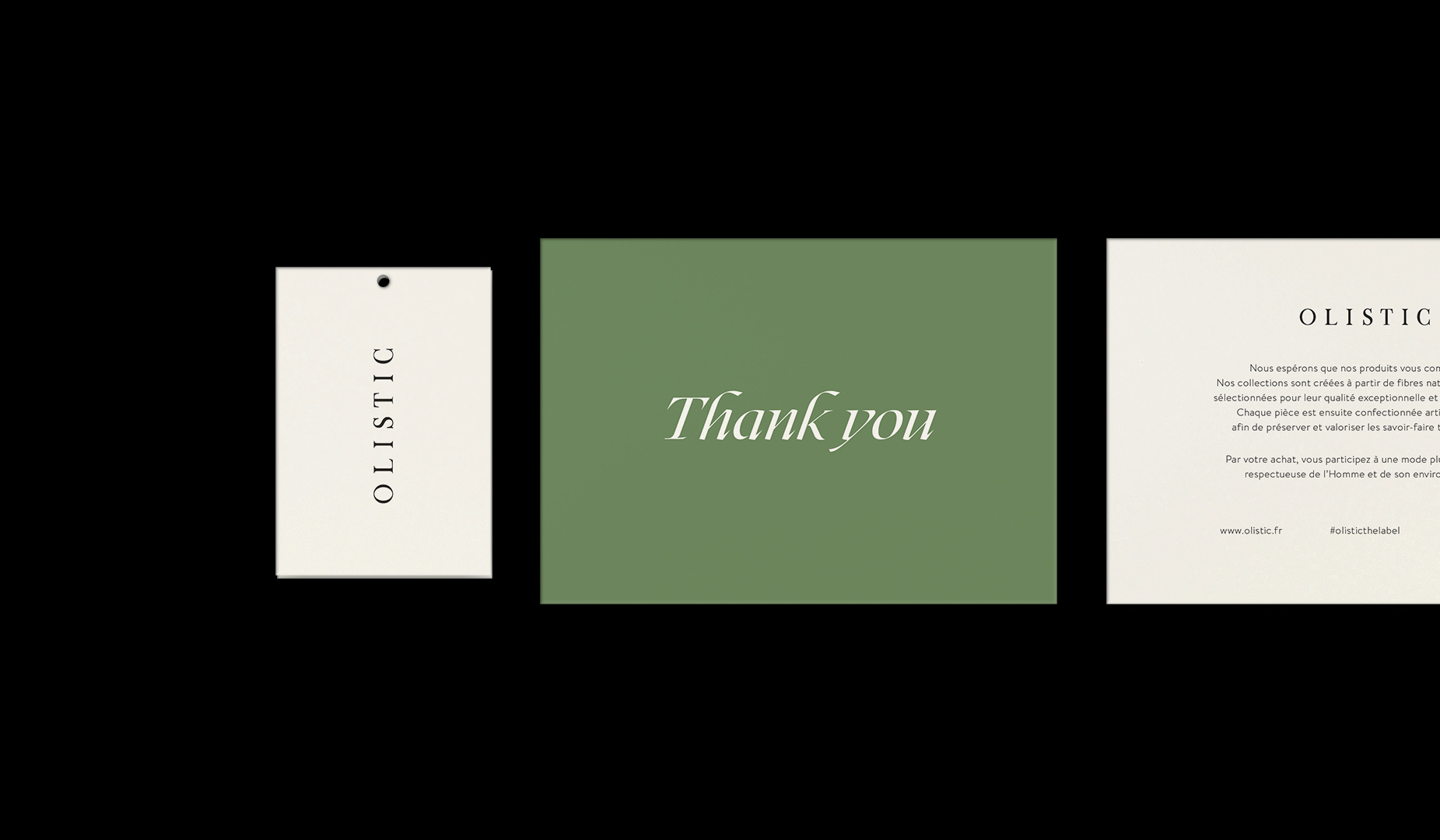 Printed cards & labels designed by Clément Philippe for Olistic the Label.